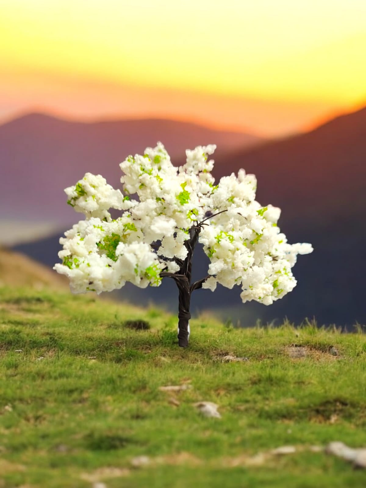 White Tree with Green Flowers