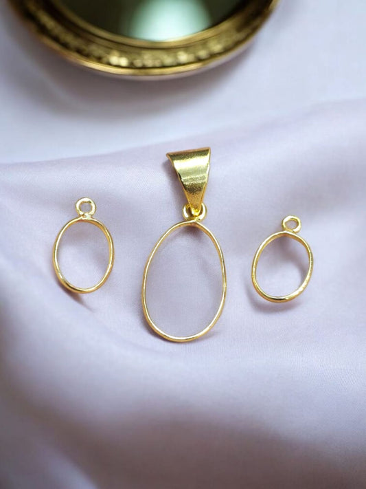 Anti Tarnish Pendant and Earing Set-Gold