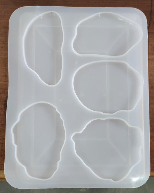 5 in 1 Agate coaster Mould