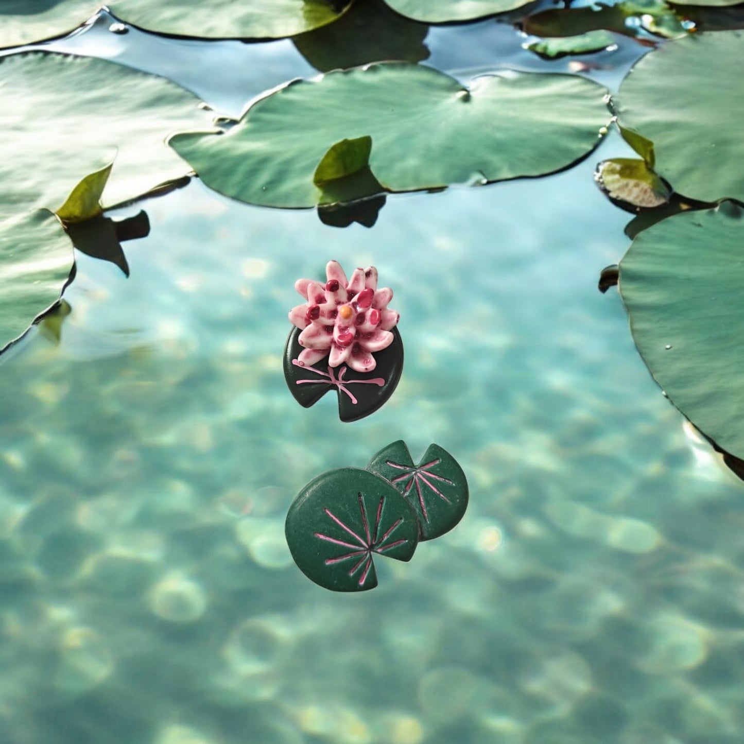 Pink lotus with leaf