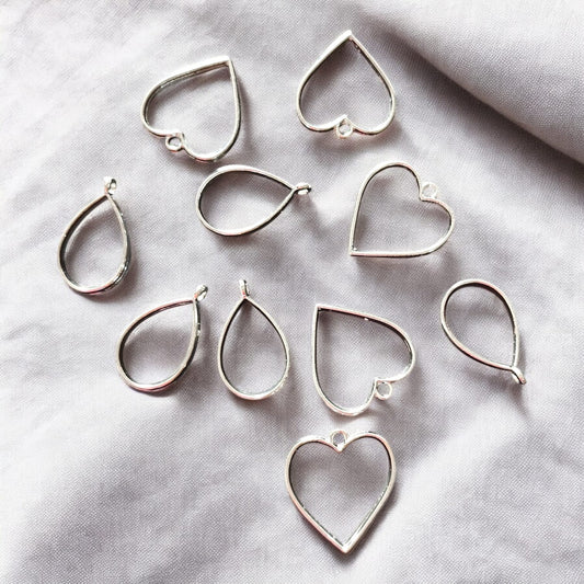 Heart & Oval Shape pendant-Silver