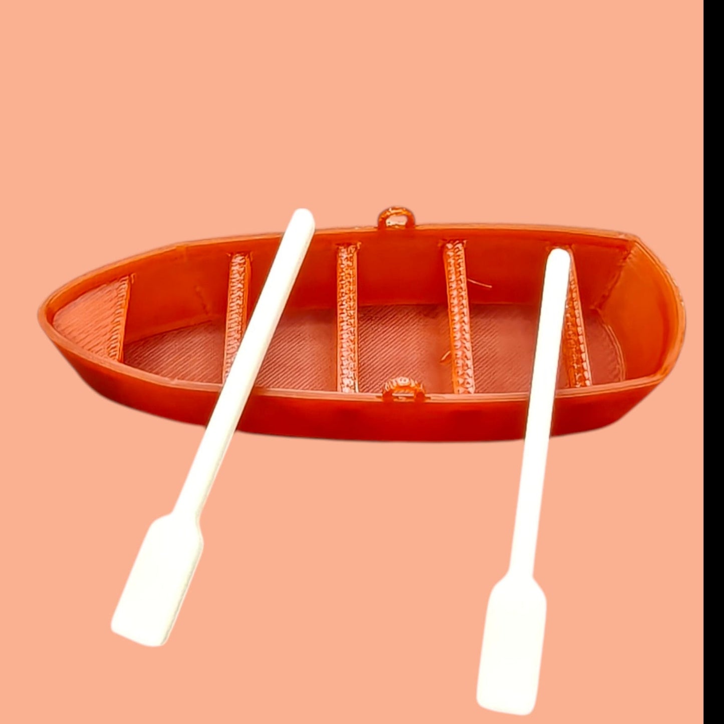 Brown Boat with White Ores