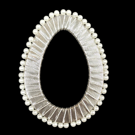 Silver Gotta ring oval shape with Pearl