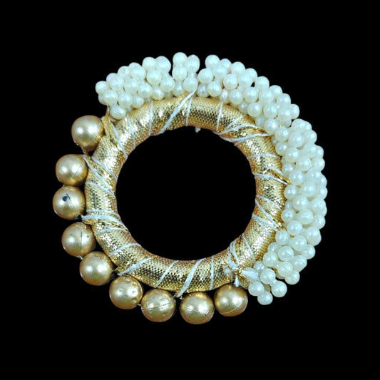 White and Golden Pearl ring_3 Inch