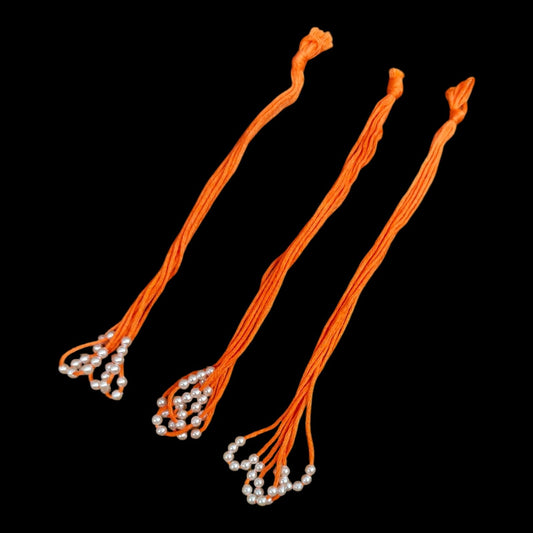 Rakhi Thread with Pearl- Orange