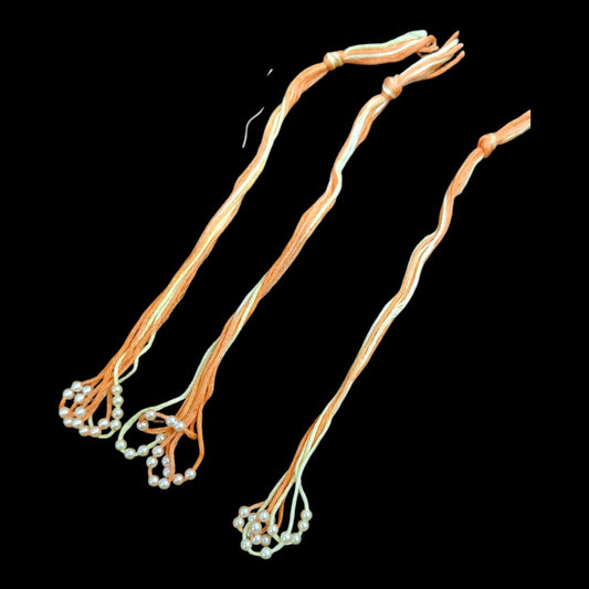 Rakhi Thread with Pearl-Yellow With Orange