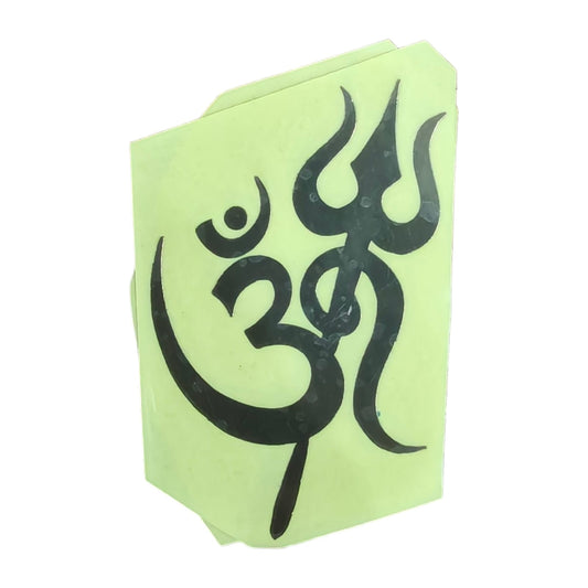 Trishul with om Matelic Sticker