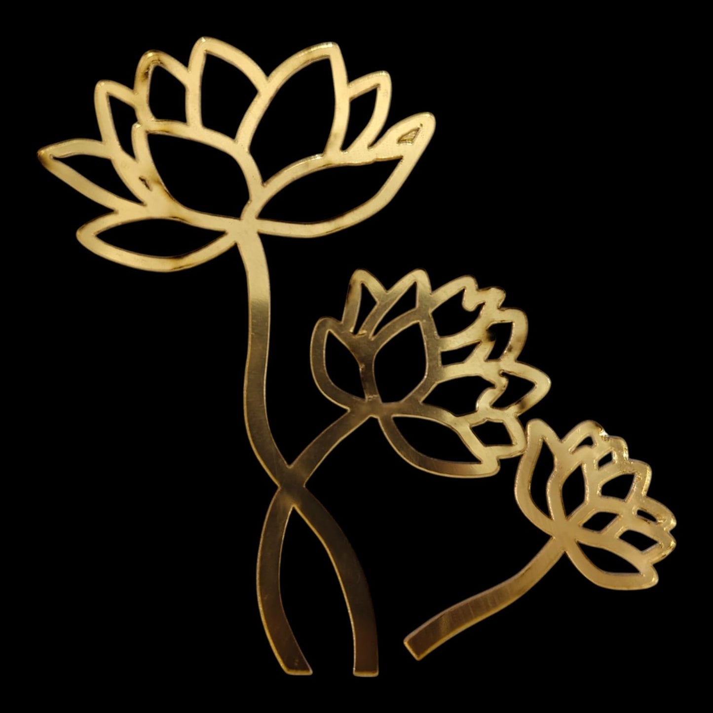 Acrylic Cut Out -4 Golden lotus