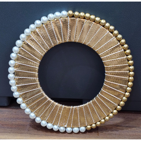 White and Golden Pearl Ring