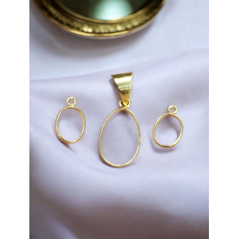 Anti Tarnish Pendant and Earing Set