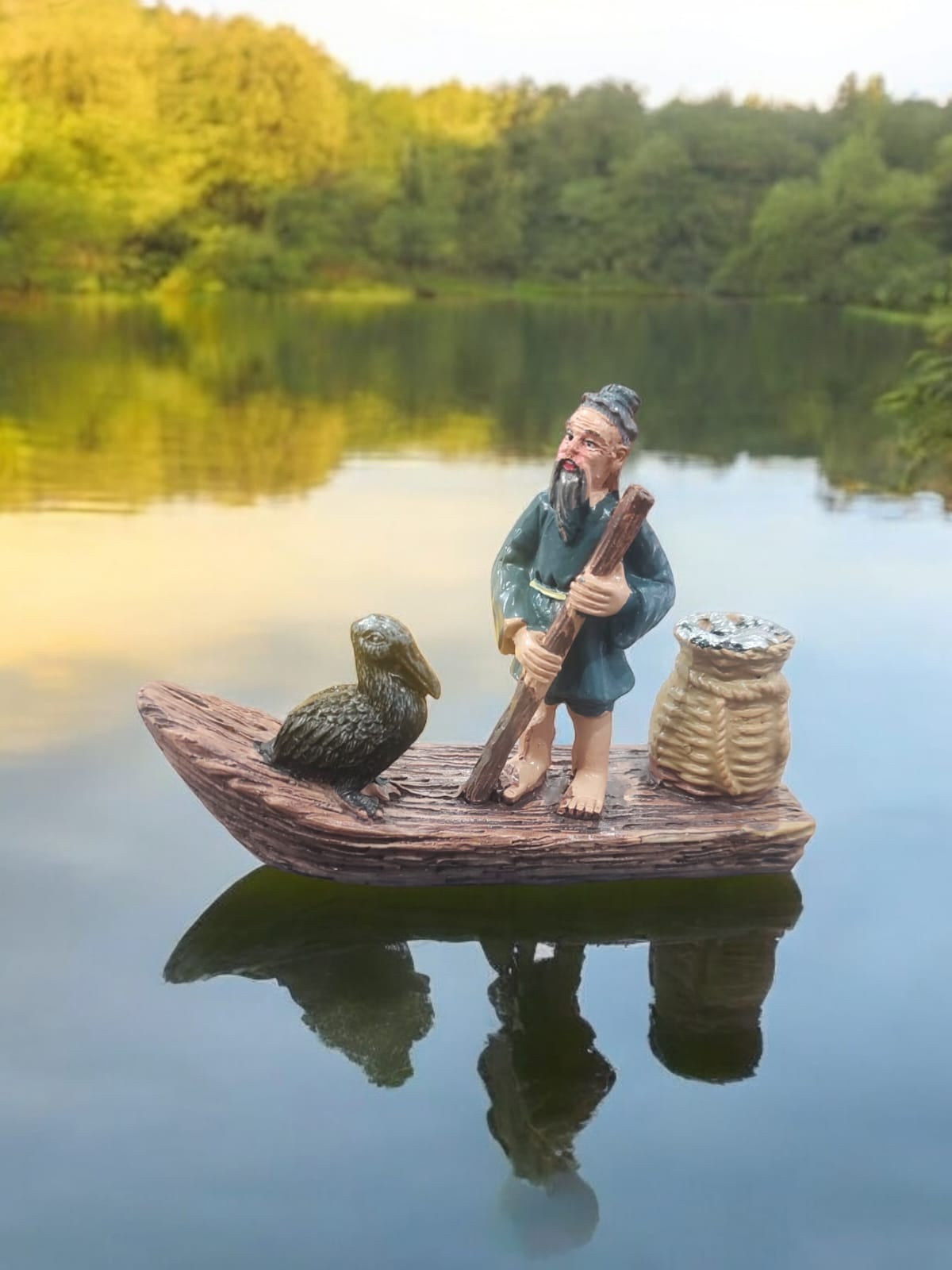 Fisherman Boat with Bird-2