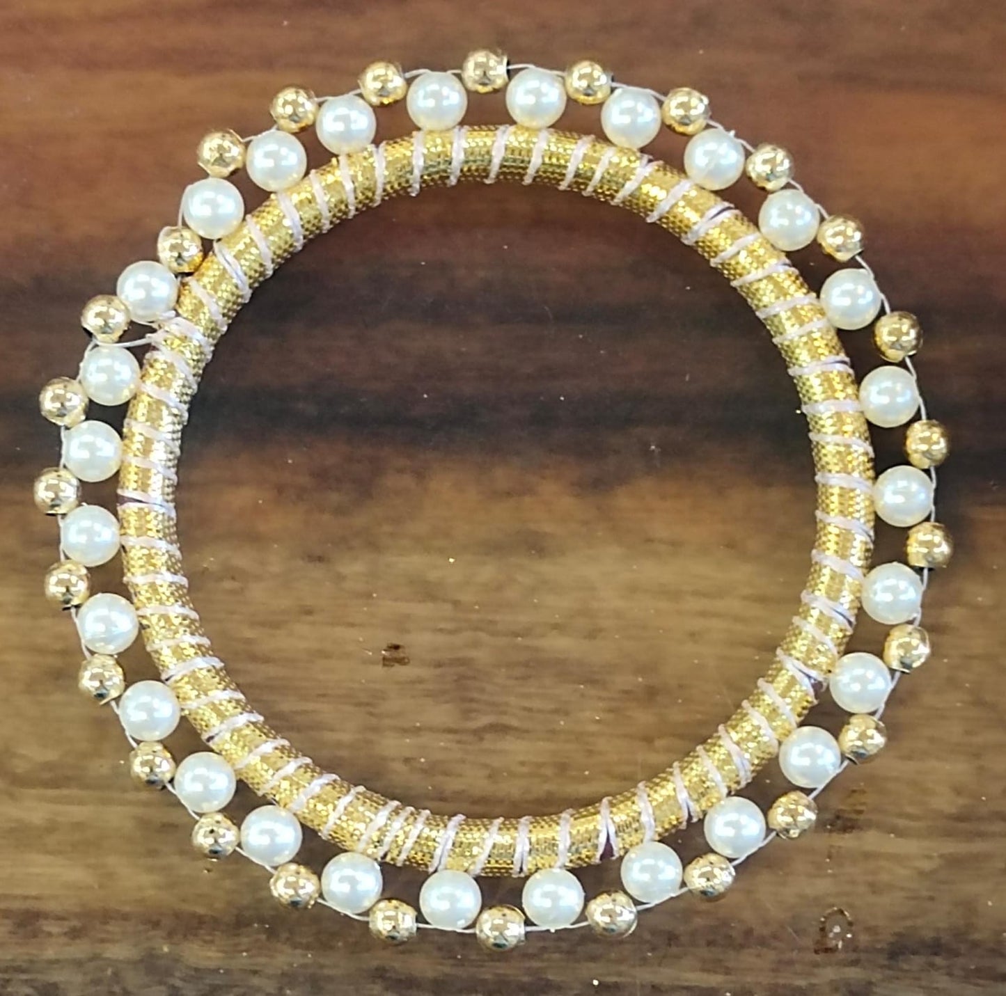 Gotta Ring with white& Golden Pearl