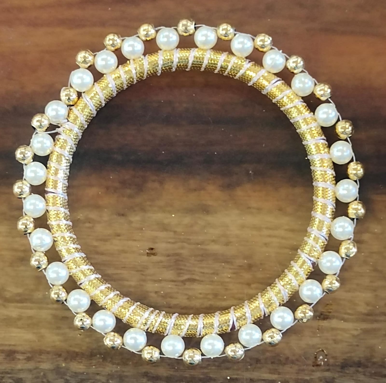 Gotta Ring with white& Golden Pearl