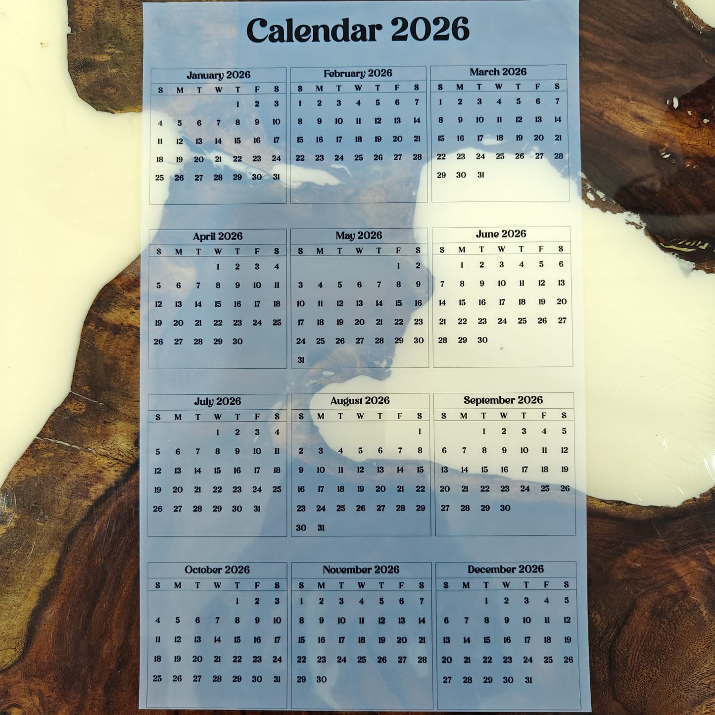 Insert Sheet - Calendar 2026