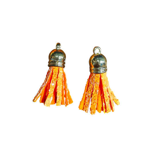 Gold cap Tassels-Orange