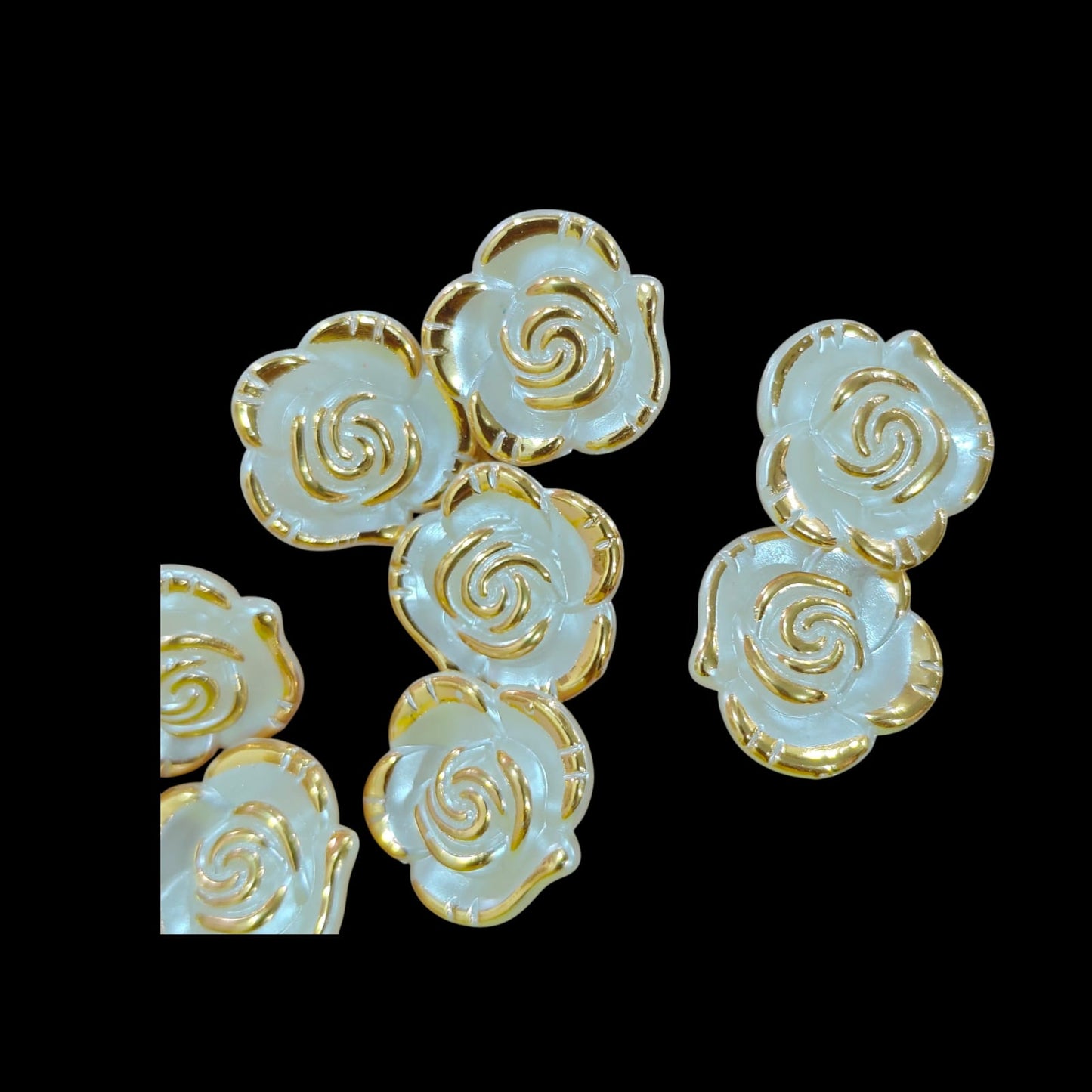 Small White Rose  Beads