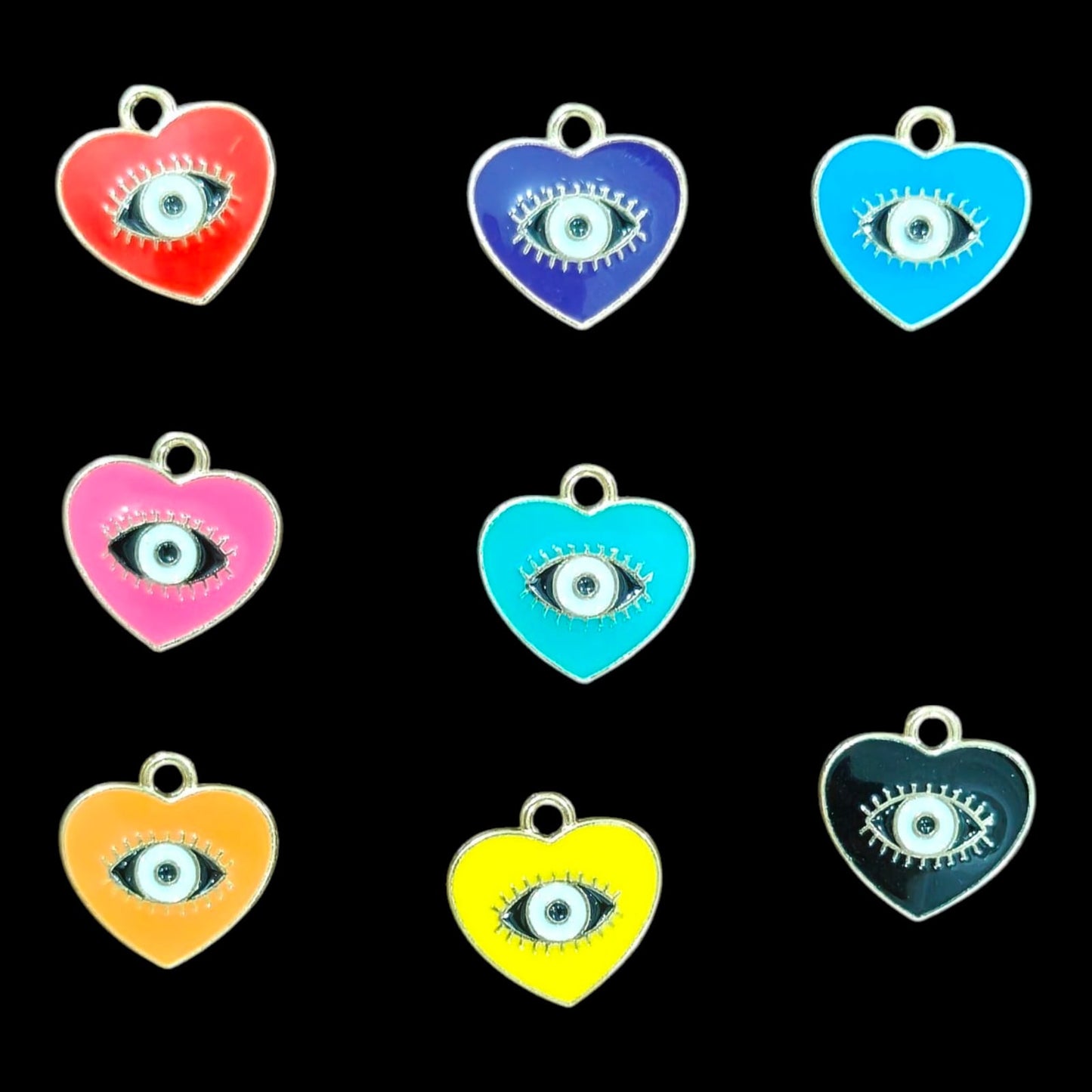 Heart Charm with evil Eye