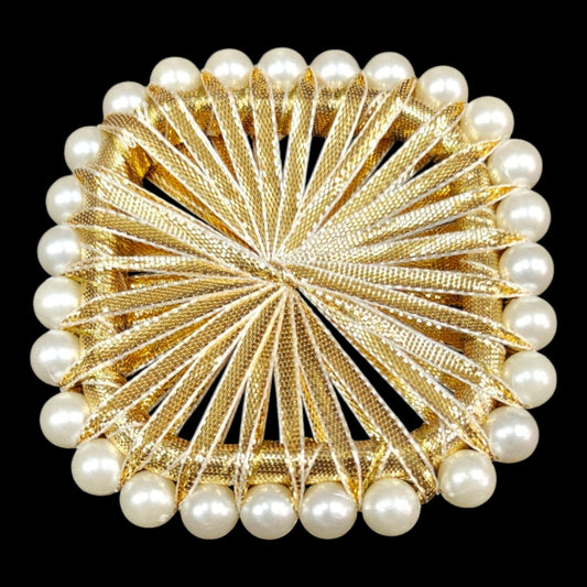 Gotta Jali Square Ring with White pearl
