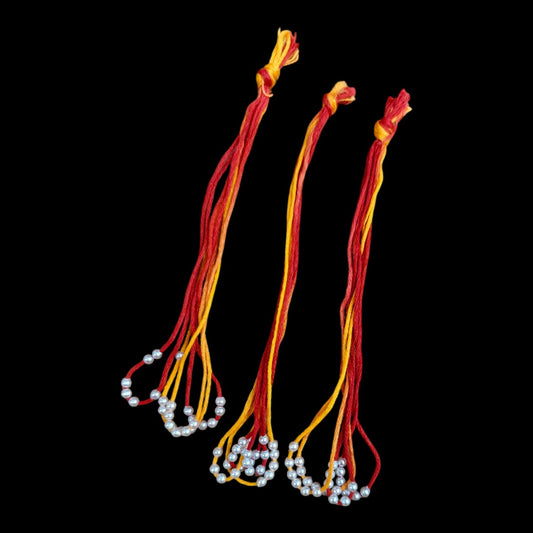 Rakhi Thread with Pearl- Red