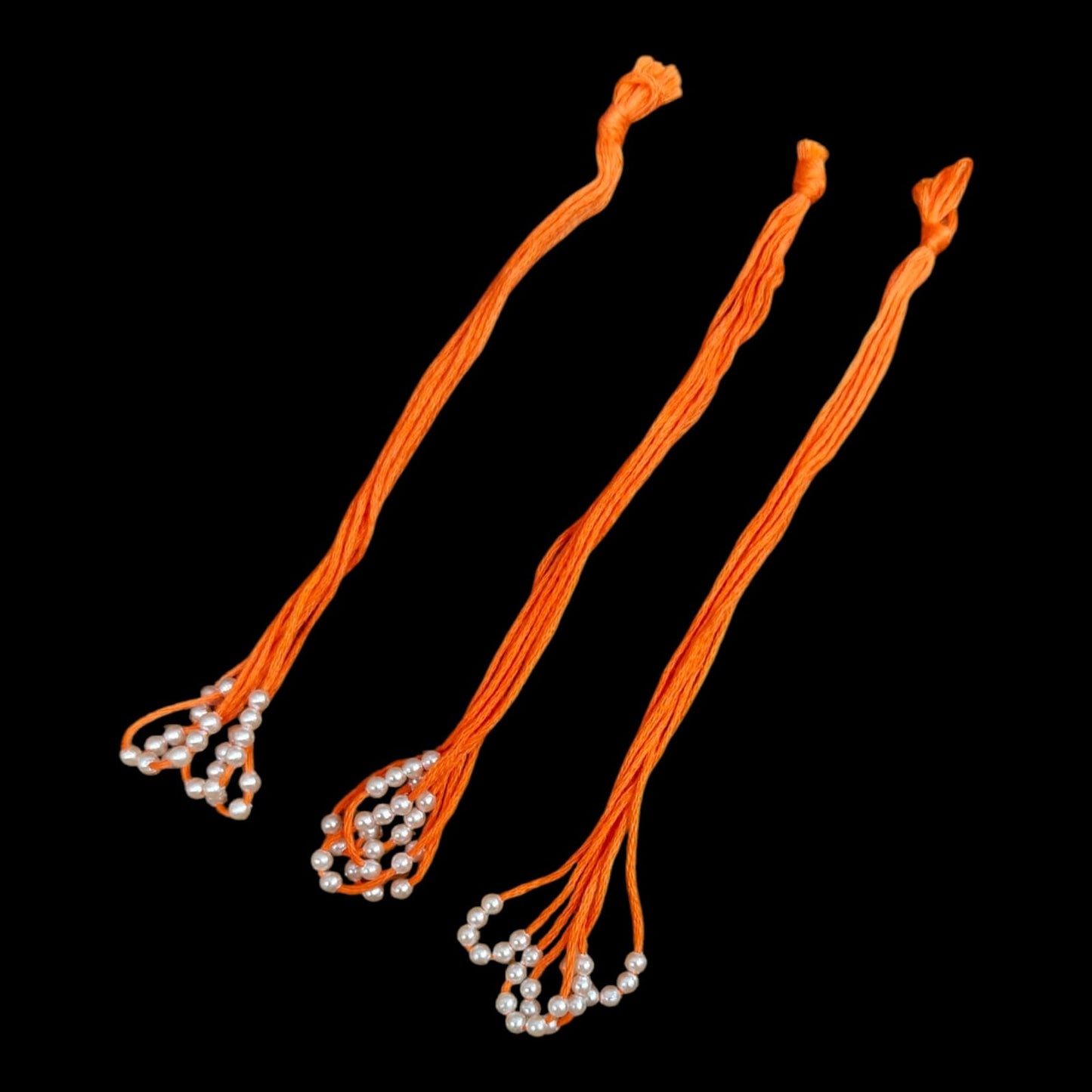 Rakhi Thread with Pearl- Orange