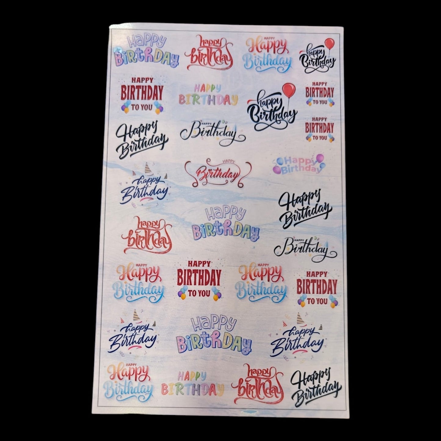 Happy Birthday  Insert Sheet