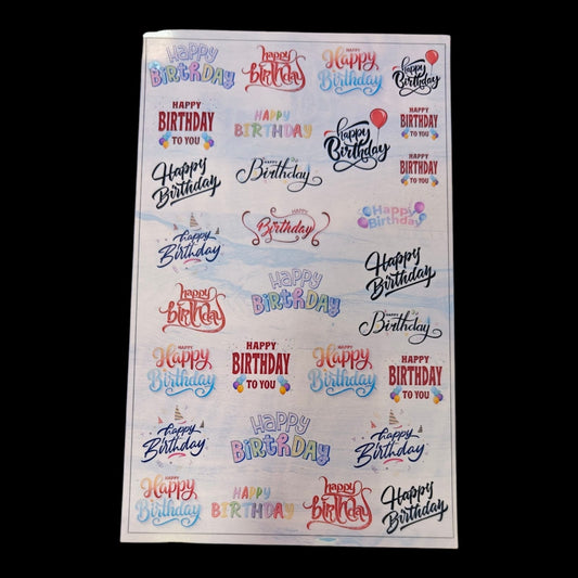 Happy Birthday  Insert Sheet