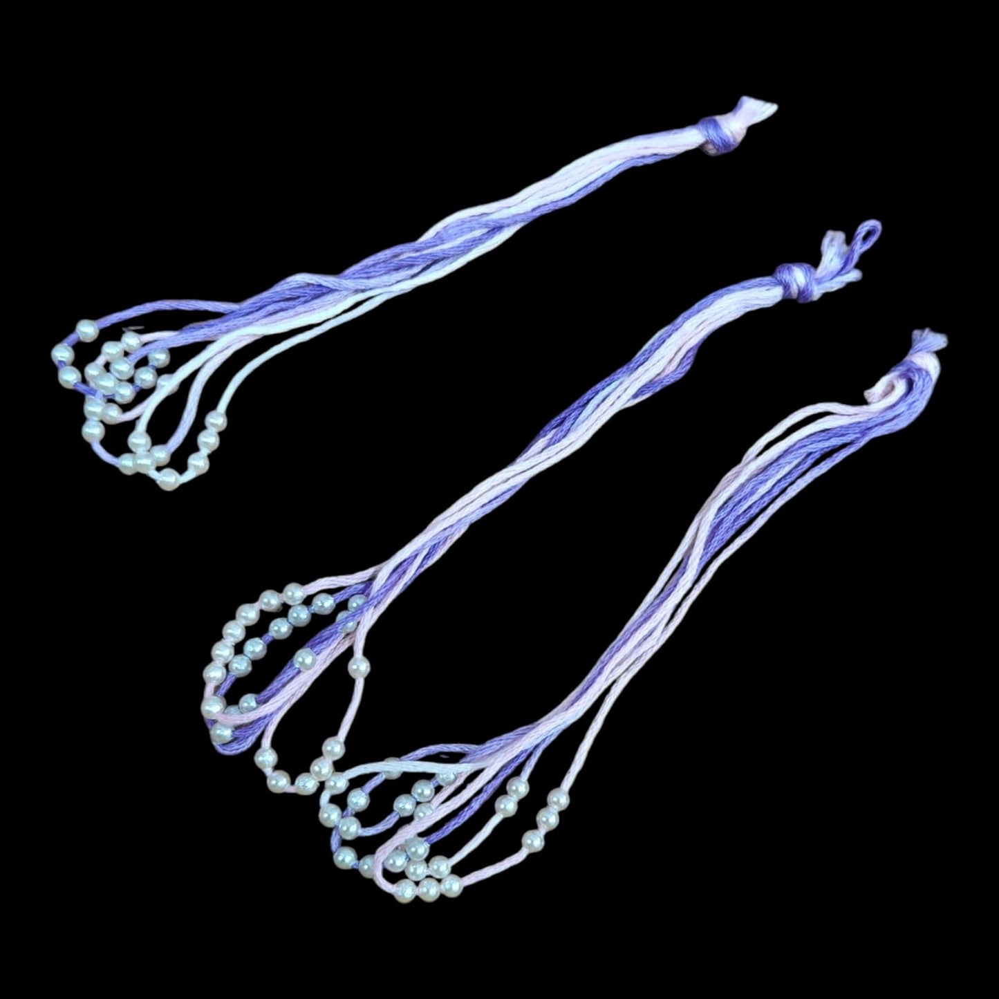 Rakhi Thread with Pearl-Pink with Purple