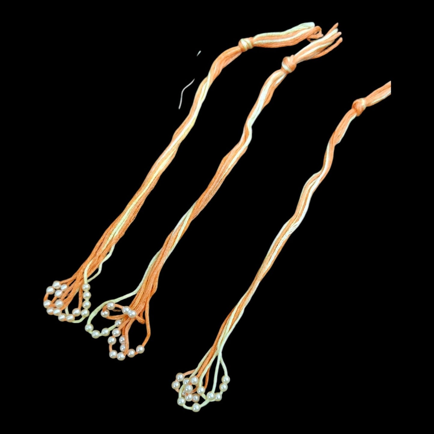 Rakhi Thread with Pearl-Yellow With Orange