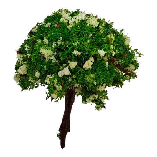Green Tree With White Flowers