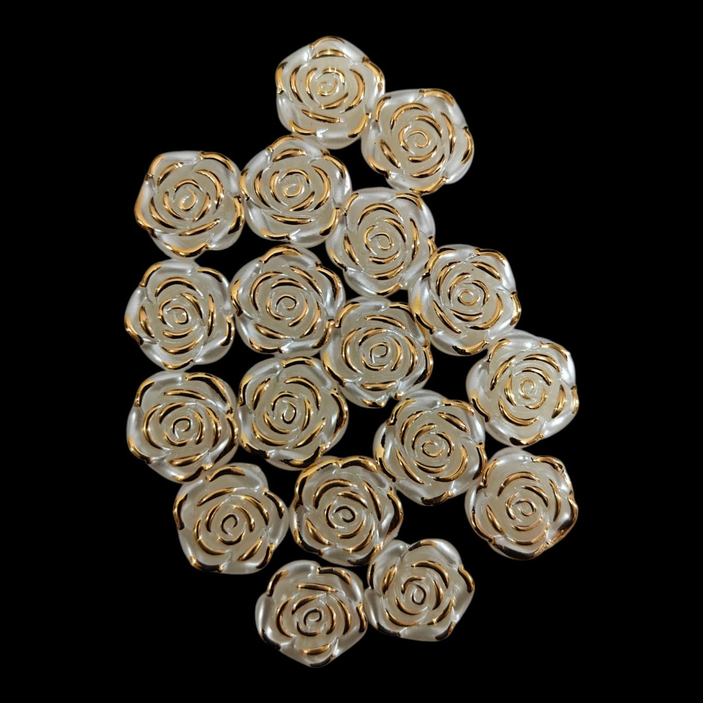 Mini White Pearl Flower beads-2