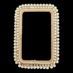 Rectangle  Gotta ring with pearl