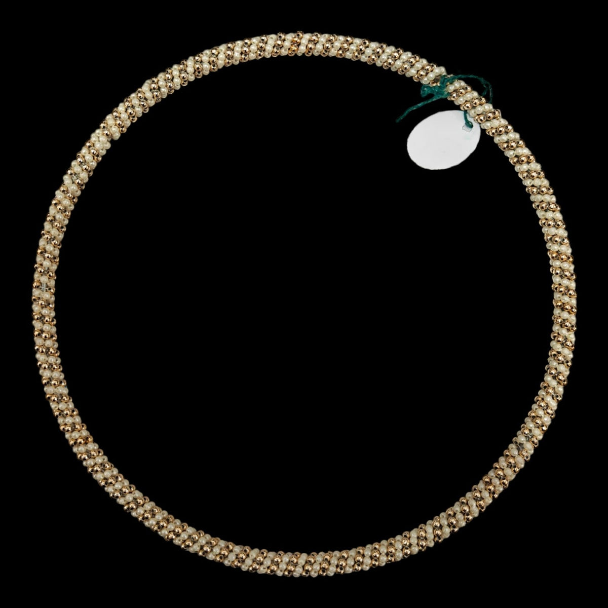 White Golden Pearl  Ring-8 inch